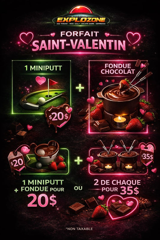 Activité romantique de la Saint Valentin Fondue au chocolat et mini-golf